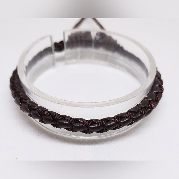 Other - Leather Bracelet Men's Braided Brown New f77